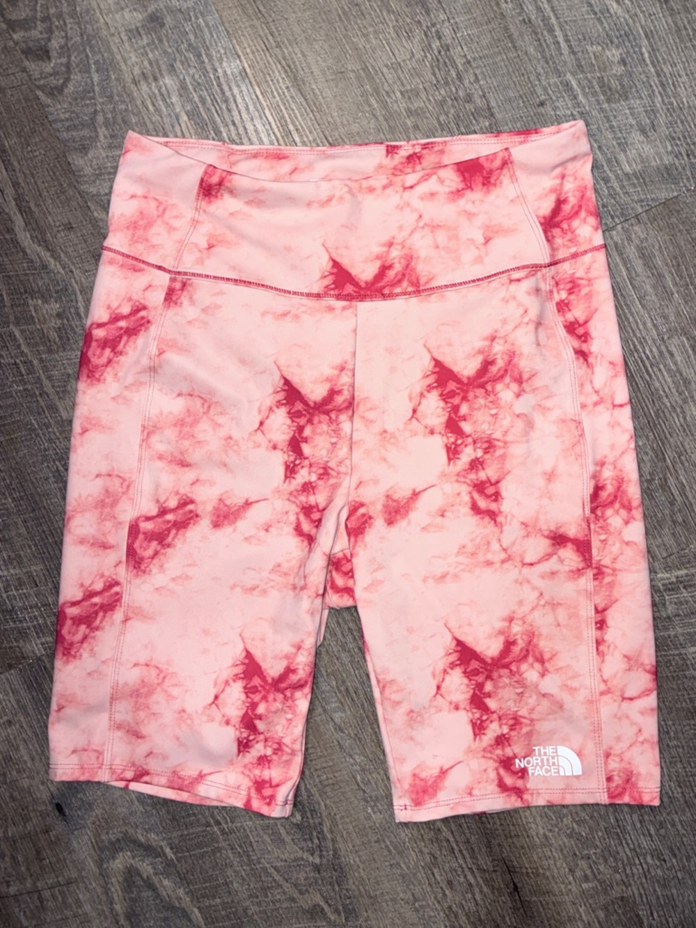 North Face Girl’s pink tie-dye biker shorts - size XL (18)